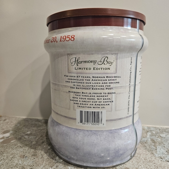 Harmony Bay Ltd Edition Ground Coffee ~ The Saturday Evening Post 28oz Tin Can - Picture 4 of 8